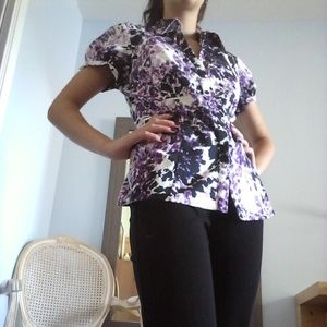 Purple abstract blouse